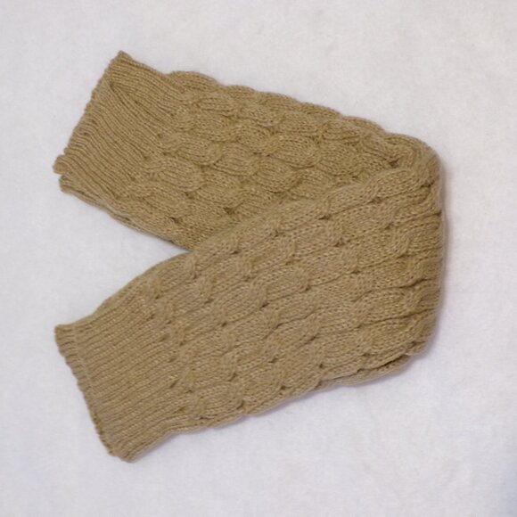 Leg Warmers Khaki Cable Knit NEW - Picture 2 of 4